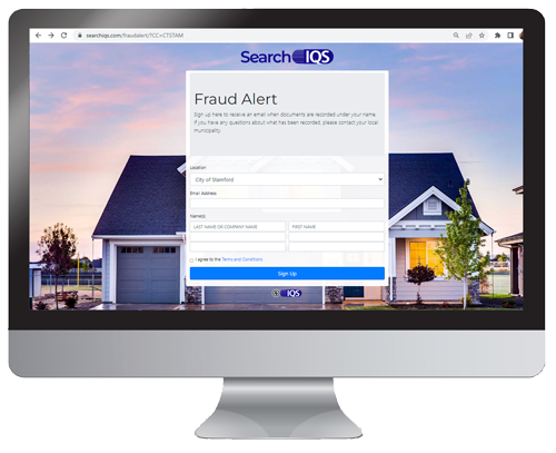 Screen shot of the IQS Fraud Alert website