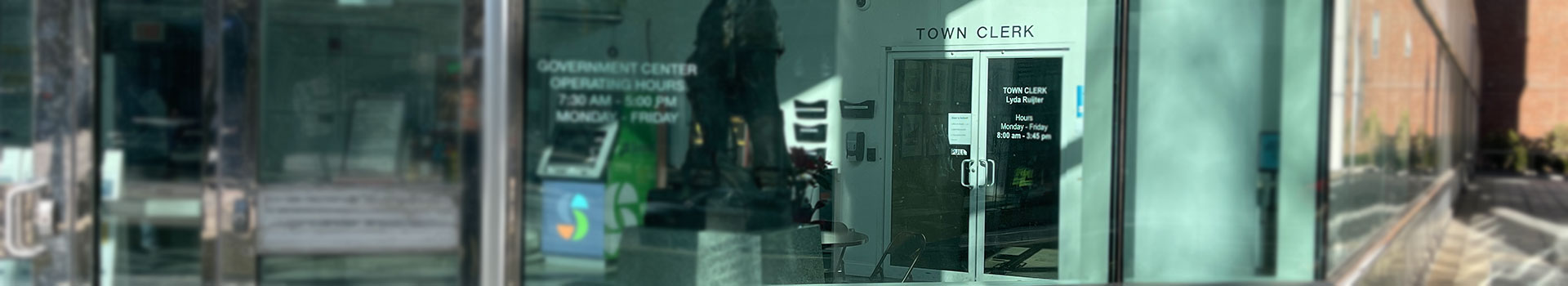 Photograph of the Entrance to the Stamford Town Clerk office