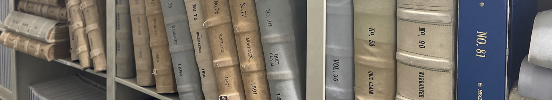 Photograph of Old Books in the Vault at the Stamford Town Clerk