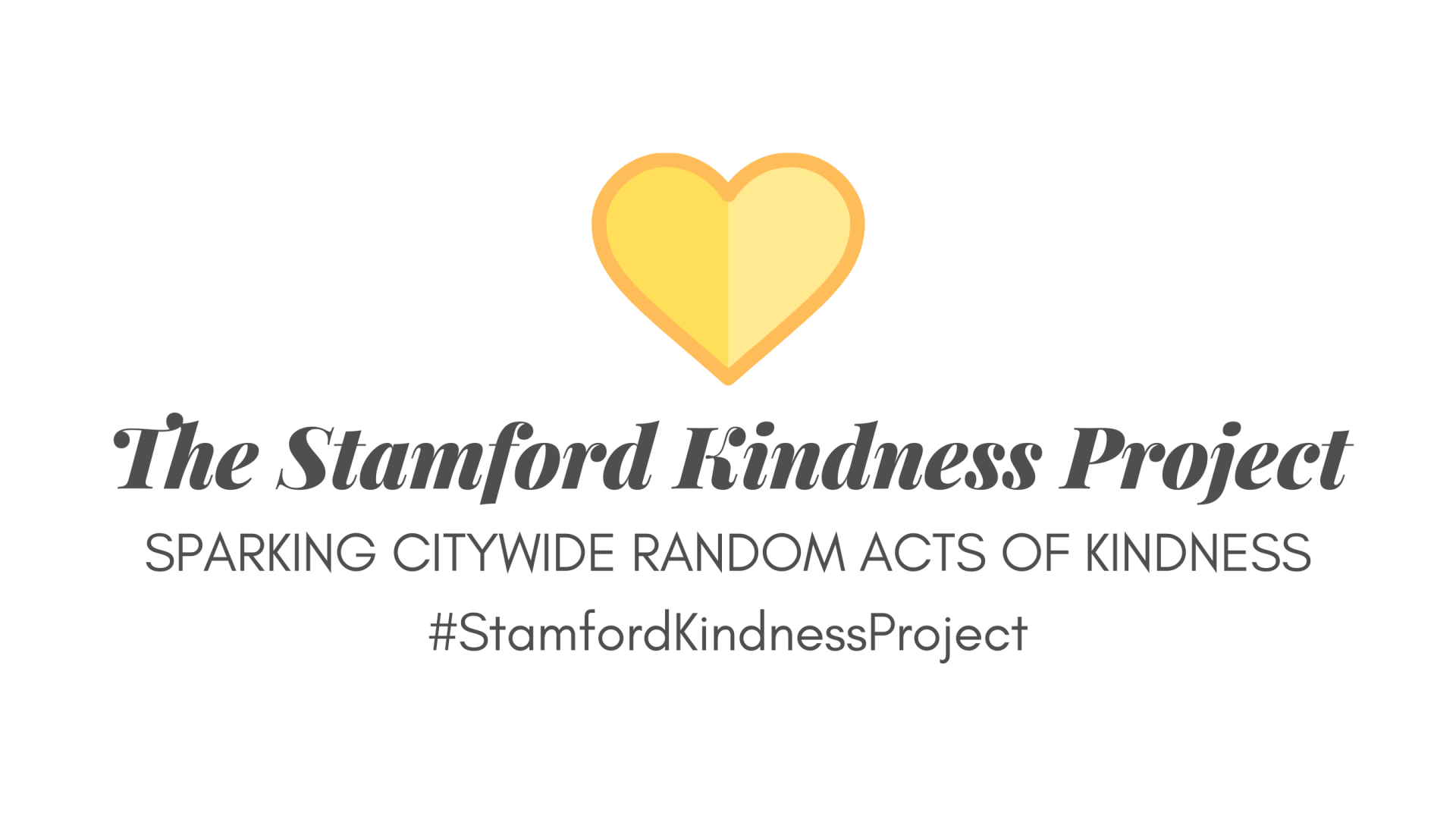 Yellow Heart Stamford Kindness Project logo Sparking Citywide Random Acts of Kindness #StamfordKindnessProject